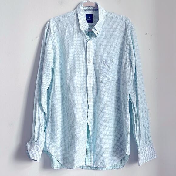 Taylorbyrd polka dot long sleeve button down shirt sz L - Picture 1 of 7
